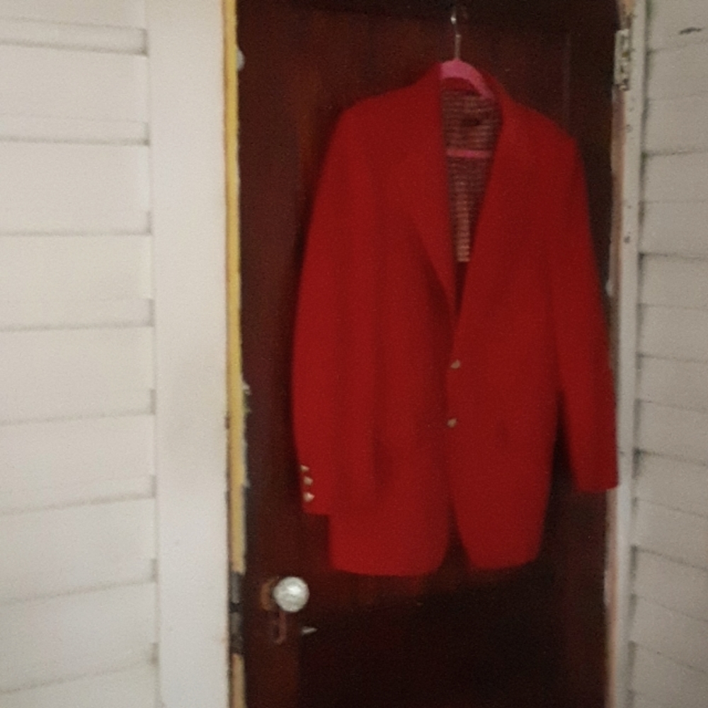 Vintage Mc Gregor red velvet blazer with gold buttons pit 18 inches